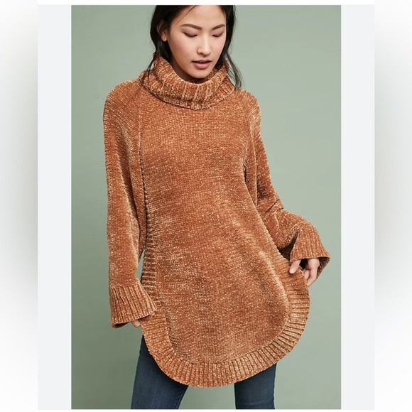 Anthropologie Sweaters - Anthropologie Moth Benilda Chenille Pullover Oversized  Chunky Turtleneck